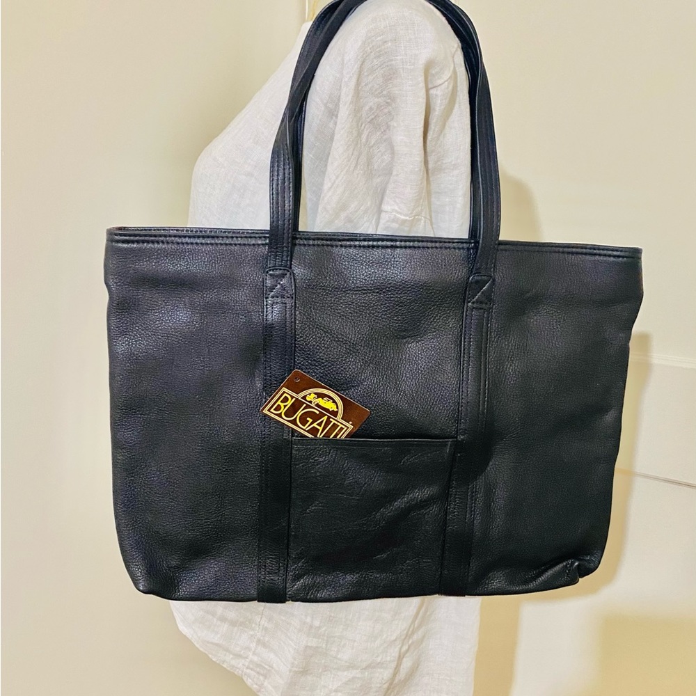 BUGATTI leather tote bag